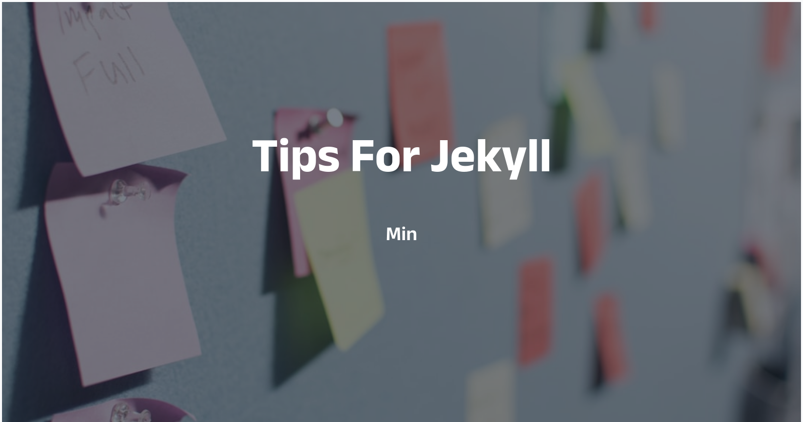Tips For Jekyll